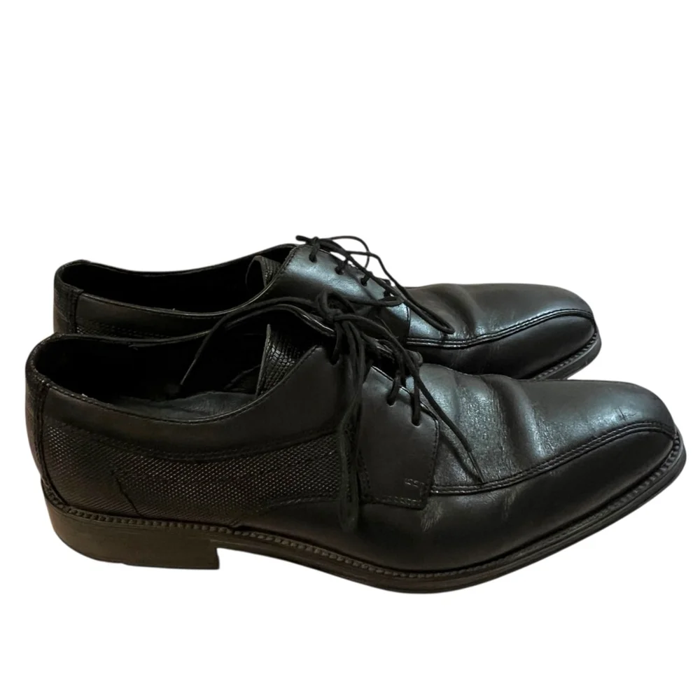 Lloyd Germany Men’s Black Leather Lace-Up Dress Shoes Size 9.5 F Textured Panels